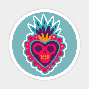 Dia de los Muertos Corazon // Day of the Dead Heart Magnet